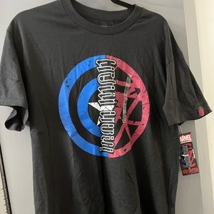 New Captain America tee shirt, Black , size large